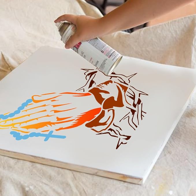 Praying Gesture Stencil for Painting, 11.8"x11.8" Reusable Praying Hands - Image 7