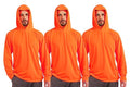 Breathable Work Long Sleeve Sun Shirt Hoodie, Sun Protection Shirts Quick Dry Hooded, Mens Construction Shirts with Hood Lightweight Orange L
