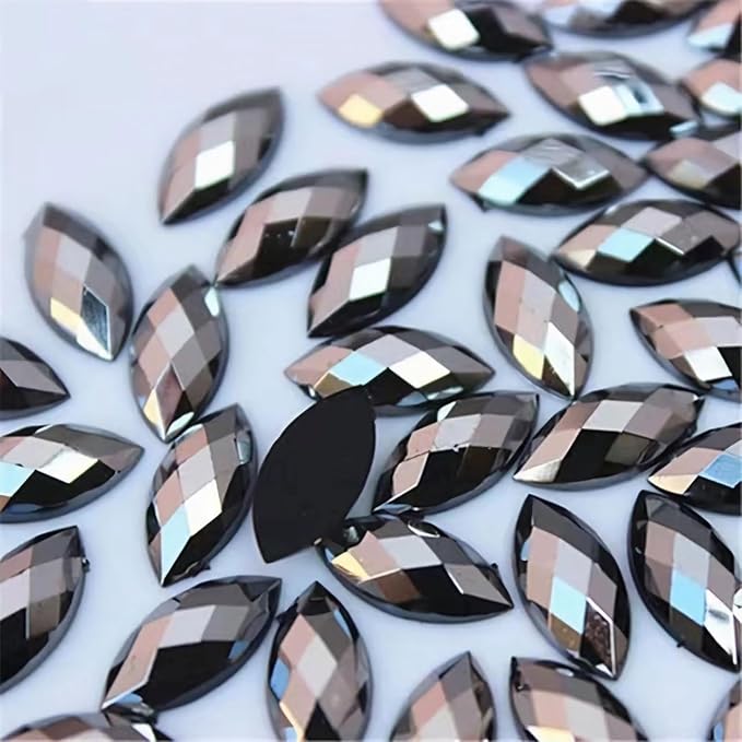 100 Pcs 15x7mm AB Colorful Jewels Gems Rhinestones by UYTRDVG