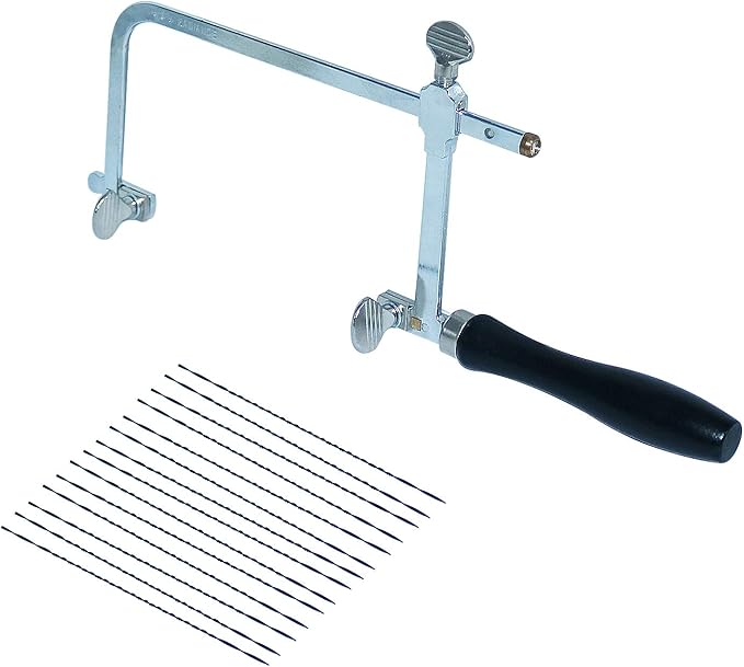 Jewelers Saw Frame Set with Blades 12 Pieces Small Jewelry Saw Frame Kit Adjustable Cutting Tools