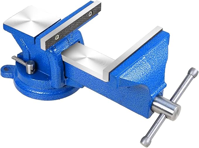 5" Heavy Duty Bench Vise with Anvil Swivel Table Top Clamp Locking Base