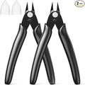 BOENFU BF-170 Micro Wire Cutter Jewelry Wire Cutters Zip Tie Cutters 2-Pack Flush Cut Nippers Precision Small Side Cutting Pliers for 3d Print, Plastic Models, Jewelry, Electronics, Black, 5 Inches