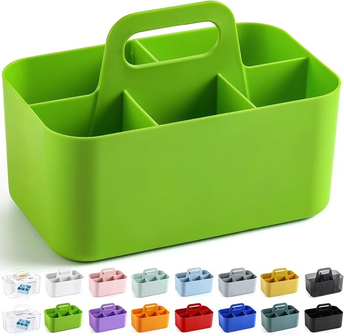 Multiuse Caddy Organizer with Handle, Portable Divided Plastic Tote Bin - Image 8