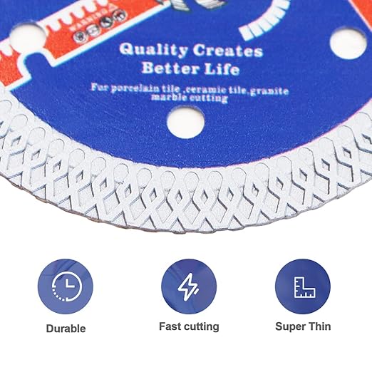 Super Thin Diamond Porcelain Saw Blade with X Teeth,BRSCHNITT3pcs 3 Inch (75mm) x Arbor 10mm Angle Grinder Diamond Cutting Disc for Dry/Wet Cutting Porcelain Tile Ceramic Marble Granite