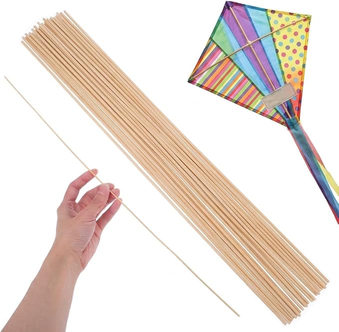 Kisangel 20Pcs Bamboo Kite Sticks, 20.07 Inch Thin Dowels by Kisangel