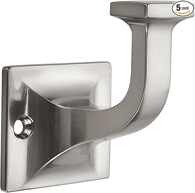 SAILING 5 Pack Coat Hooks - Brushed Nickel Robe Hooks Decorative Wall Hooks for Bathroom Bedroom Kitchen Towel Robe Clothes Cabinet Closet Bathroom Hardware
