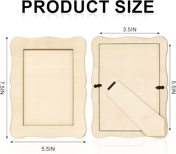 RYKOMO 6 PCS Unfinished Wooden Picture Frames - Image 2