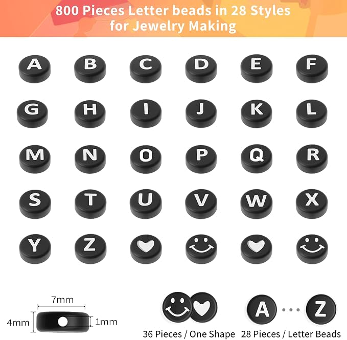 ARTDOT 800 Pieces Assortment Letter Beads - Image 4