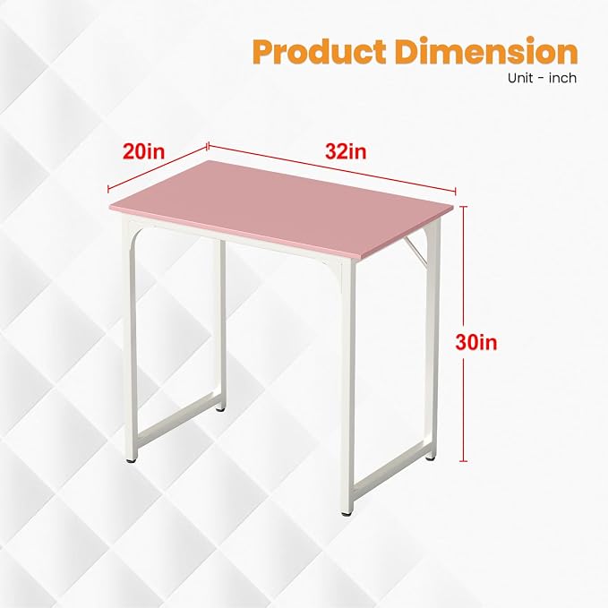 PayLessHere | 32 Inch Computer Desk | Pink | Office Desk - Image 3