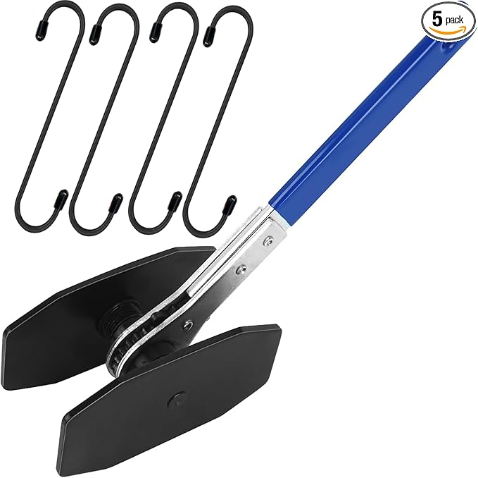 Brake Caliper Compression Tool with 4pcs Caliper Hanger, 360° Rotating Ratchet Brake Tools for Disc Brake Pad Spreader for Single/Twin/Quad Piston Calipers, Steel Plates Range from 1.4"-2.75"