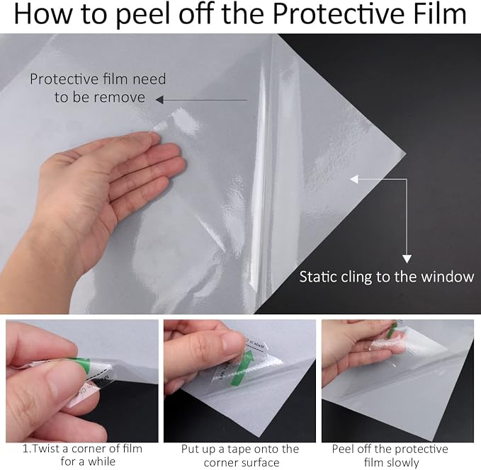 HIDBEA Frosted Window Privacy Film Non-Adhesive, Reusable Window Glass Films - Image 6