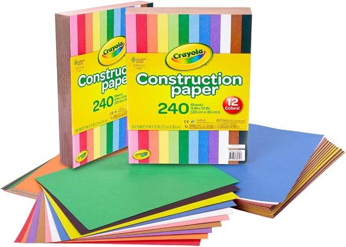 Crayola Construction Paper Bulk Pack – 10 Assorted Colors, Teacher School by Crayola