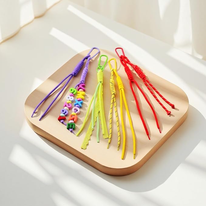 KJML DIY Paracord Keychain 12pcs Paracord Rope Keychain Braided Cord Rope Bag - Image 5