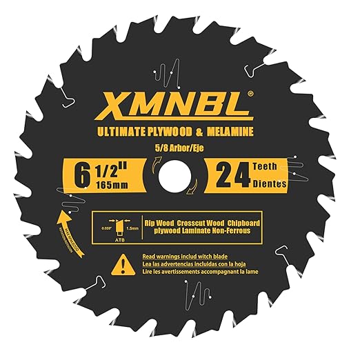 6-1/2 Inch Circular Saw Blade 24 Teeth,6-1/2 Saw Frame Ultra Fine Finish Circular Saw Blade,Compatible with for DEWALT,Makita,Skil Circular Saw,for Cutting Lumber,Plywood Material,5/8 Inch Arbor