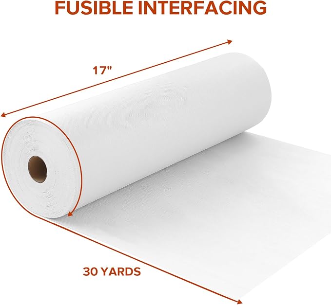 ZOMONETI Heavy Weight 17in x 30yd White Iron On Non-Woven Fusible Interfacing - Image 2