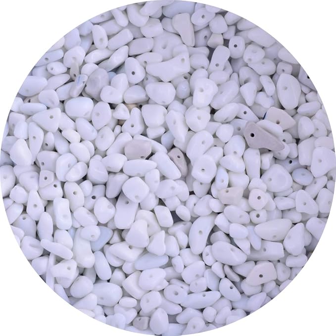 Natural Chip Stone Beads 5-8mm Ceramic Whiteware 400 Pieces Irregular Gemstones by Cmidy