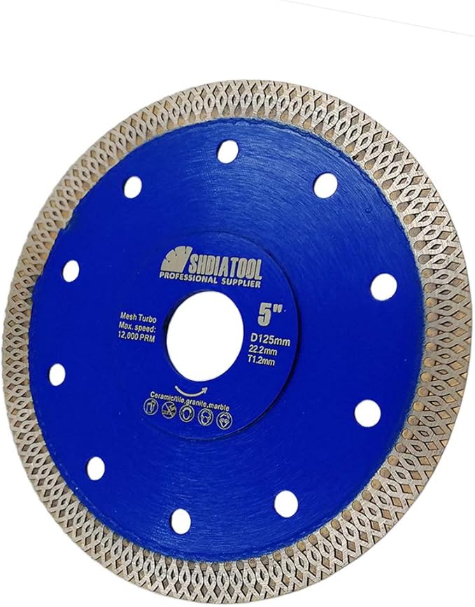 SHDIATOOL 5 Inch Diamond Saw Blade Cutting Porcelain Tile Ceramic Granite Marble Brick(2-Pack)