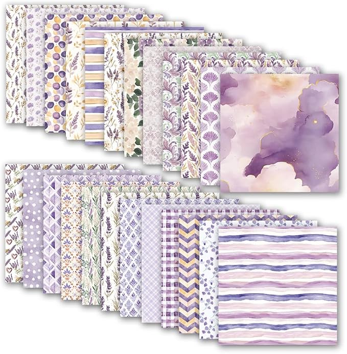 Scrapbook Paper & Scrapbooking Supplies, Lavender 6x6 Double-Sided Patterned - Image 4