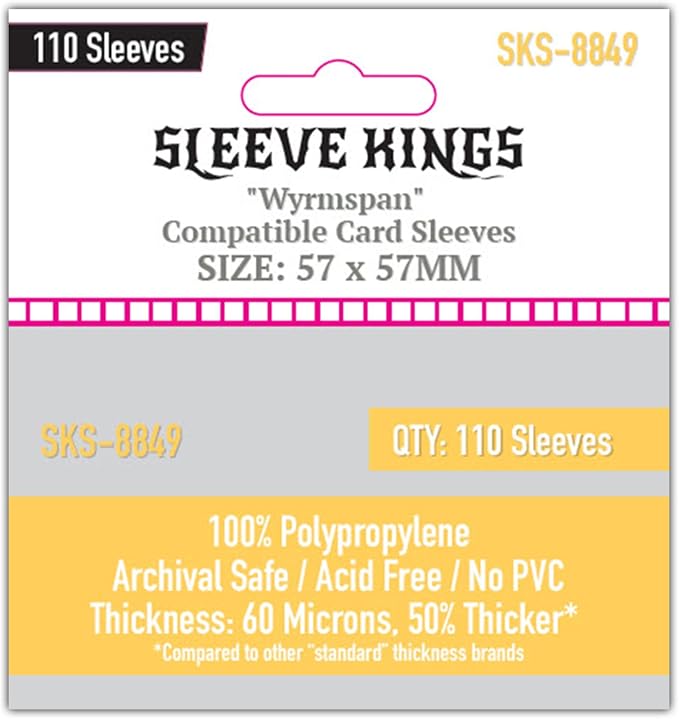 Sleeve Kings Standard Card Sleeves – 110 Count, Medium Square Size, Compatible by SleeveKings