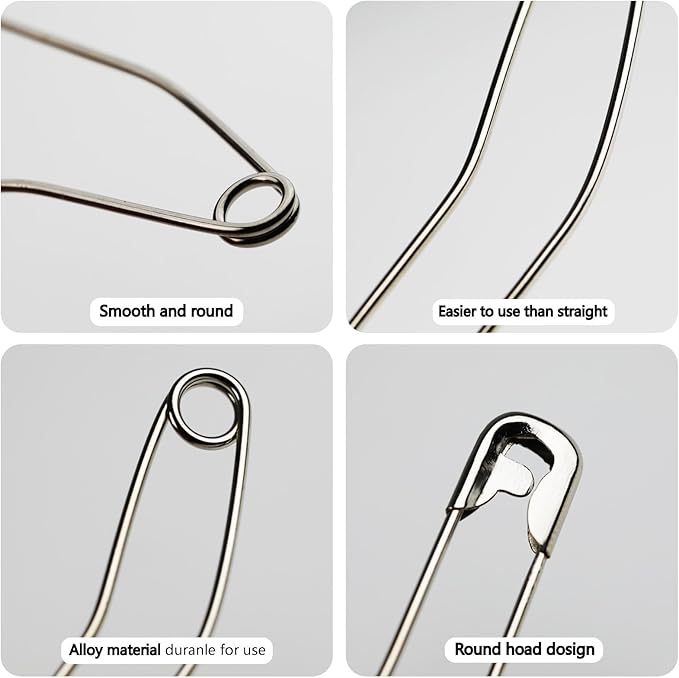 Quilt Safety Pin Curve 28mm 32mm 38mm 54mm Assorted Sizes Sewing Supply Large - Image 5