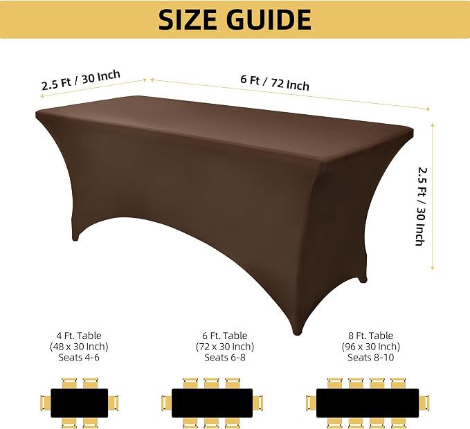 2-Pack 6ft Spandex Table Covers - Image 4
