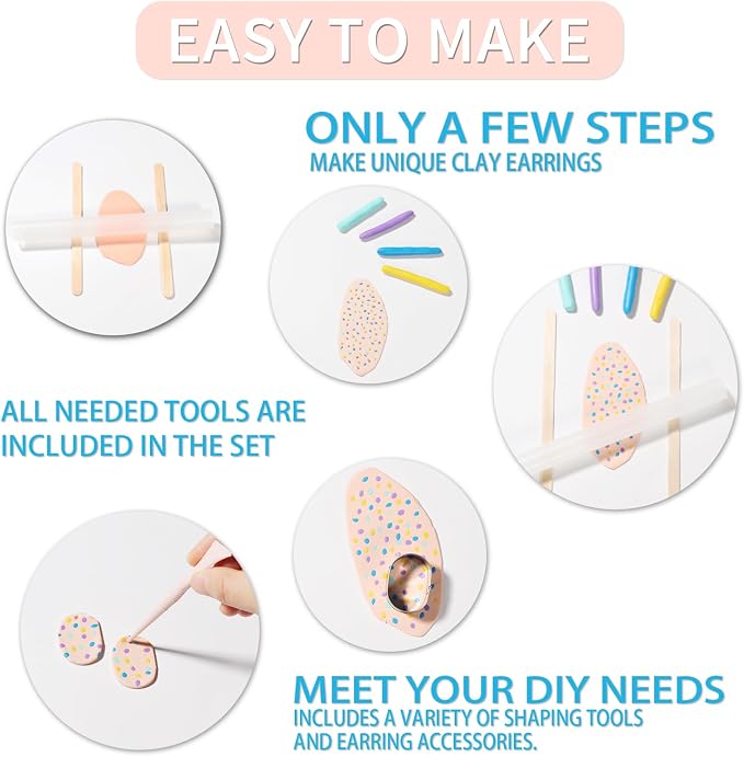 Patemby 135pcs Polymer Clay Earring Making Kit - Image 4