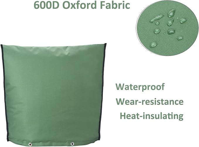 Outdoor Backflow Preventer Insulation Cover，Insulated Pouch for Winter Pipe Freeze Protection Sprinkler Valves in Snow or Sun Exposure, Waterproof Sprinkler Valve System Cover (30" W x 26" H,Green)