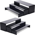 ANDGOO 6Pcs Large Acrylic Risers, 2 Set Black Rectangular Showcase Collectibles by ANDGOO
