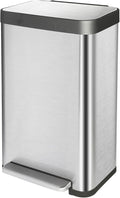 50 Liter / 13 Gallon Trash Can, Fingerprint Proof Stainless Steel Kitchen Trash Can with Removable Inner Bucket, Step Trash Bin for Home Offices and Public Areas