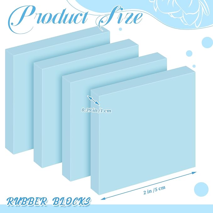 Frienda 24 Pcs 2" x 2" Rubber Carving Blocks Linoleum Blocks - Image 2