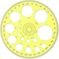 Circle Template 360° Protractor Round Stencil, Plastic Circle Ruler by ZEYIYER