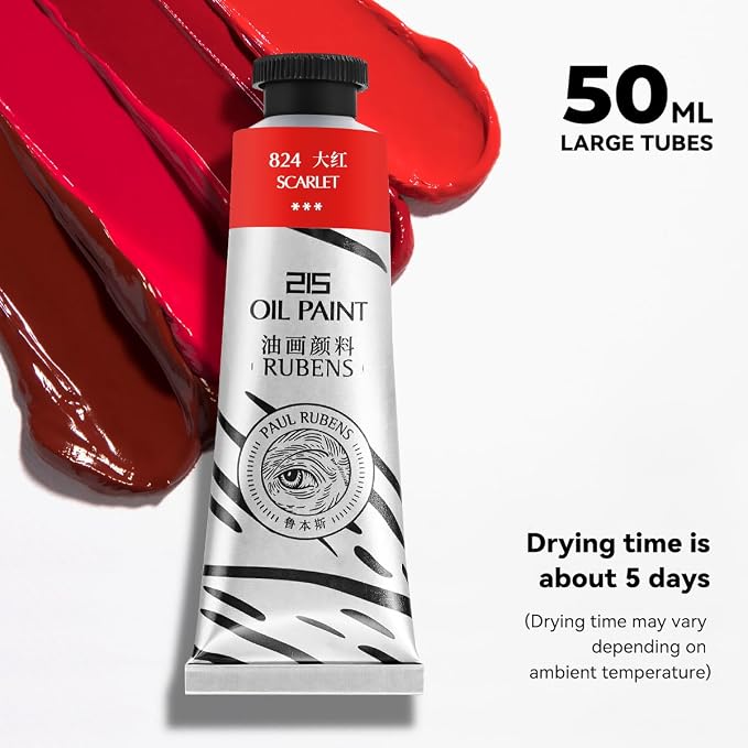 Paul Rubens Oil Paint, 40 Colors*50ml LargeTubes, Professional Oil Based Paint - Image 6