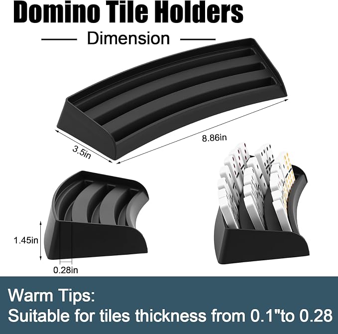 Soulchen Plastic Domino Holders Set of 2 Domino Racks Trays Stands Mexican - Image 2