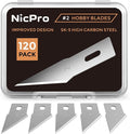 Nicpro 120 PCS Hobby Blades Set SK-5, Utility Refill #2 Art Blades Refill by Nicpro