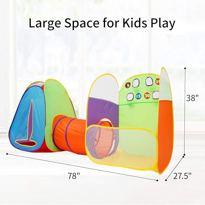 Alvantor® Kids Tent Play Tents & Tunnel 3-in-1 Pop Up Tent - Image 6