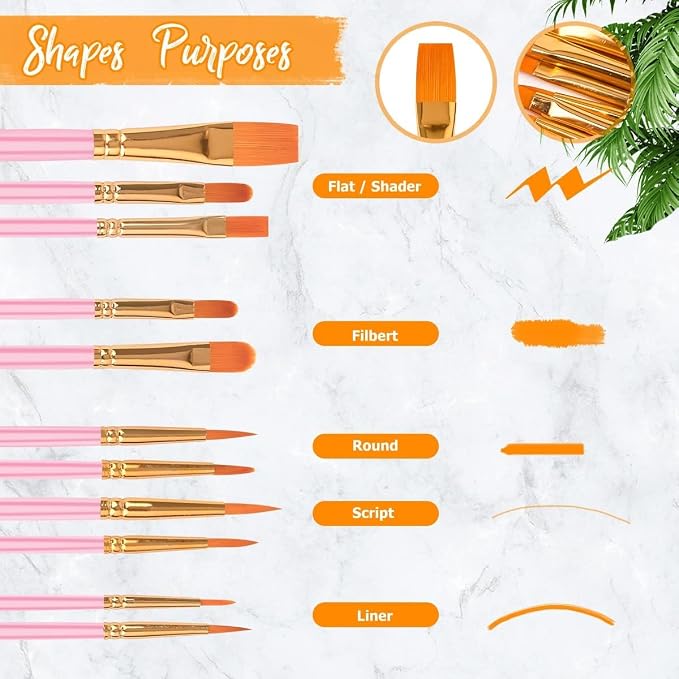 Soucolor 24Pcs Acrylic Paint Brushes Set, Halloween Arts and Crafts - Image 2