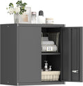 GREATMEET 27.95" H Garage Cabinets, Locking Cabinet, Garage Storage Cabinets, Hanging Wall Mount Cabinet for Utility Room, Black