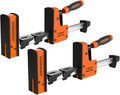 JORGENSEN 12-Inch Parallel Bar Clamp, Heavy-Duty Cabinet Master Clamp for Woodworking Glue-Up, 2200 lbs Force, Quick Release, Spreader Function, 2-Pack