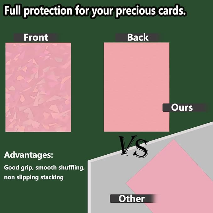 100 Count Pink Card Sleeves for Trading Cards, Perfect Fit Shiny MTG Card - Image 3