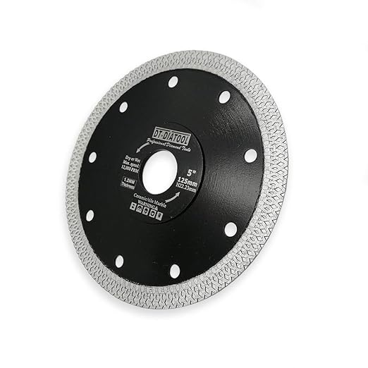 DT-DIATOOL Diamond Tile Blade 5 Inch Diamond Turbo X Mesh Rim Segement Circular Saw Blade for Procelain Ceramic Stoneware Marble Granite Fits 5/8"-7/8" Arbor