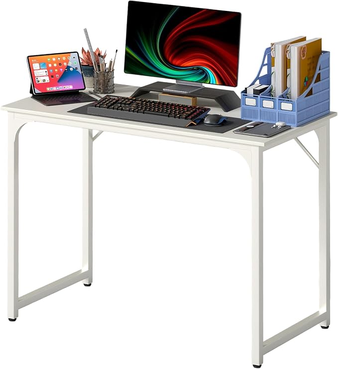 PayLessHere | 39 Inch Computer Desk | White | Office Desk by PayLessHere