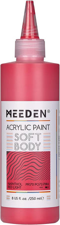 MEEDEN Soft Body Acrylic Paint: Naphthol Red Light Matte Finish - 250ml/8.45oz by MEEDEN