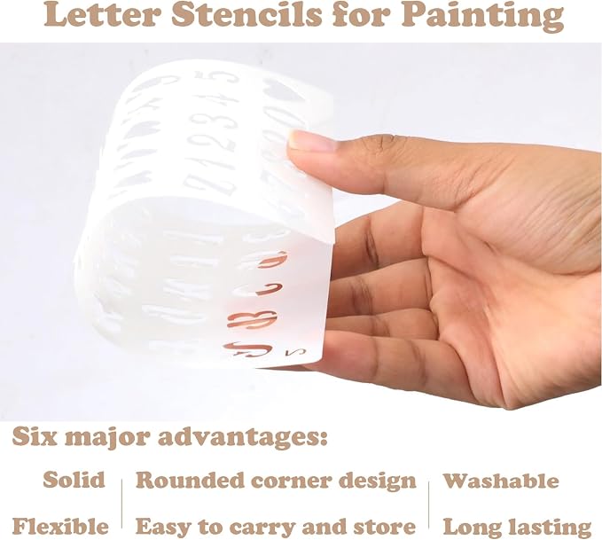 24 Pieces Stencils for Painting, Abstract Texture Mixed Media Art Supplies - Image 3