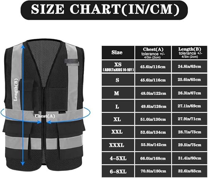 A-SAFETY Black mesh vest for work