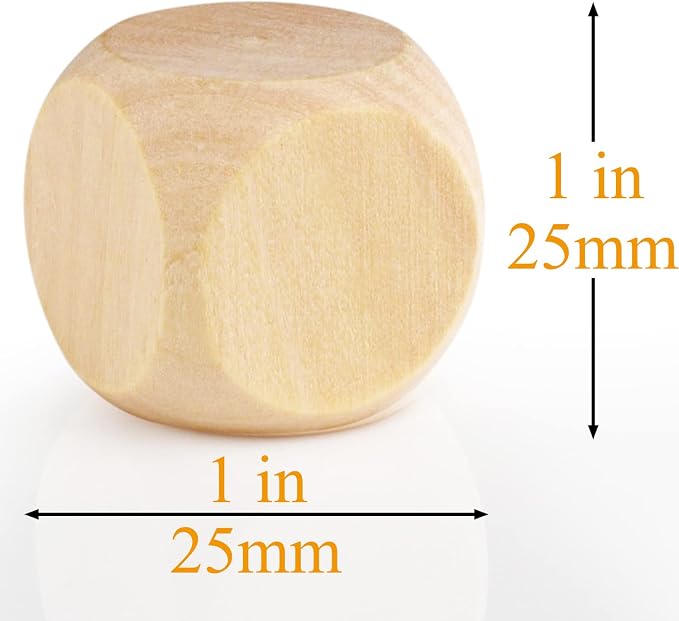 Blank Wooden Dice 1 inch 60PCS Unfinished Square Blocks 25mm Small Wood Cubes - Image 7