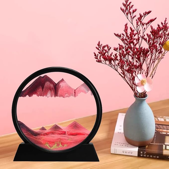 rysnwsu 3D Dynamic Sand Art Liquid Motion, Moving Sand Art Picture Round Glass - Image 5