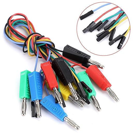 Sumnacon Banana Plug Breadboard Wires 10Pcs Stackable Banana Plug to Jumper Wires Flexible Breadboard Female Jumper Cables Silicone Breadboard Jumper Leads for Power Connecting&Multimeter Testing