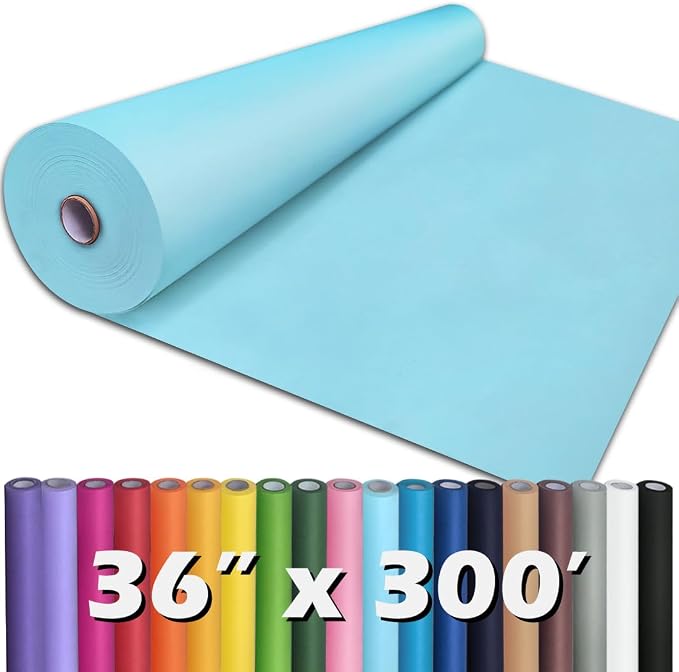PerkHomy Light Blue Kraft Paper Roll 36" x 3 by PerkHomy