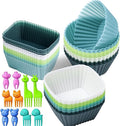 Silicone Cupcake Liners 34 Pack Baking Cups Muffin Liners Nostick Cake Molds by IELEK