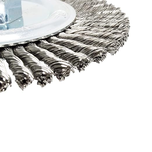Benchmark Abrasives 6" x 1/4" Stringer Bead Wire Wheel with 5/8"-11 Thread, for Weld Cleaning, Weld Spatter Removal, Stripping, Deburring, Use with Angle Grinders - (6" x 1/4", Stainless) (Stainless)